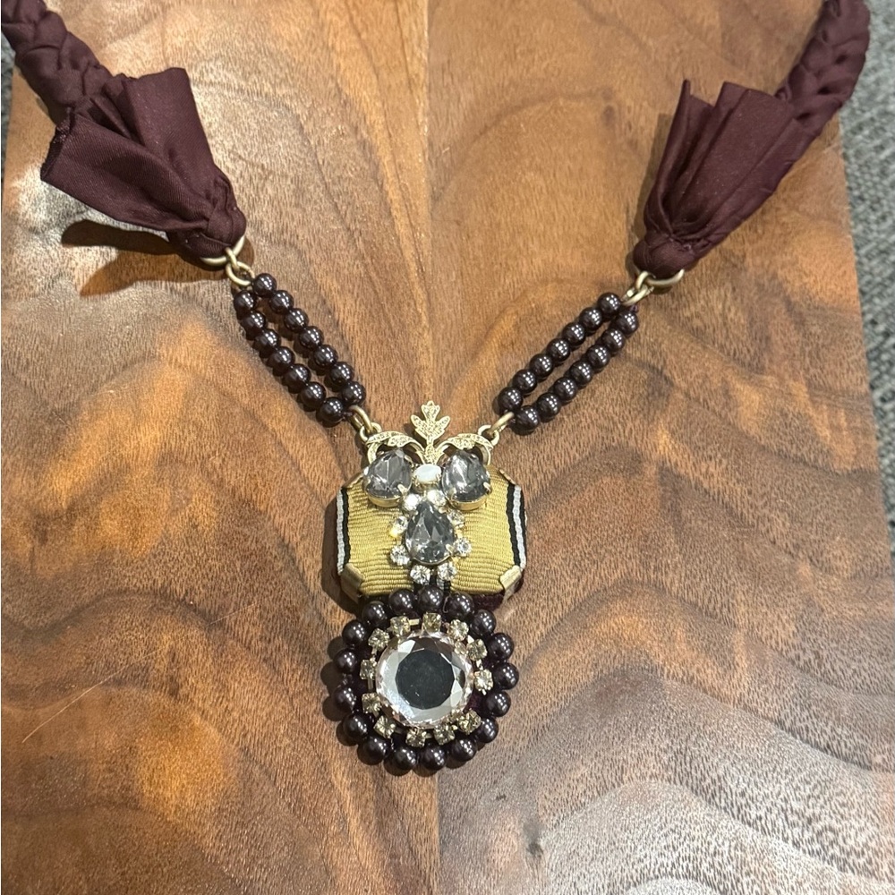 Vintage Signed Loft Rhinestone  Necklace 14”
